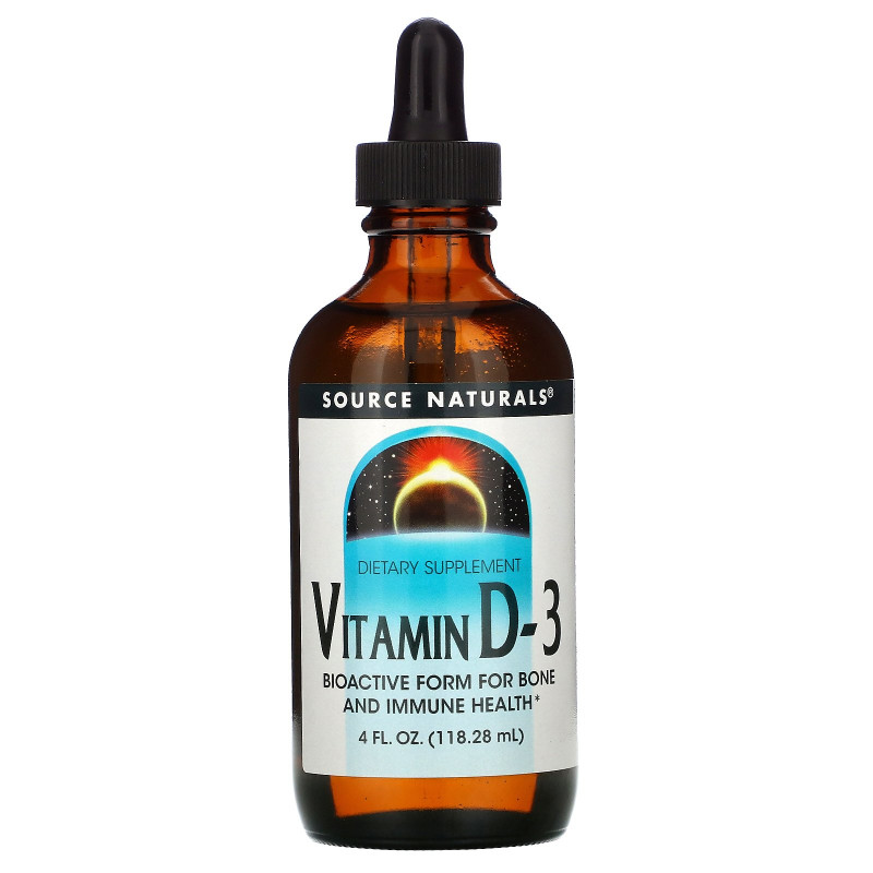 Source Naturals, Витамин D-3, 4 жидкие унции (118,28 мл)