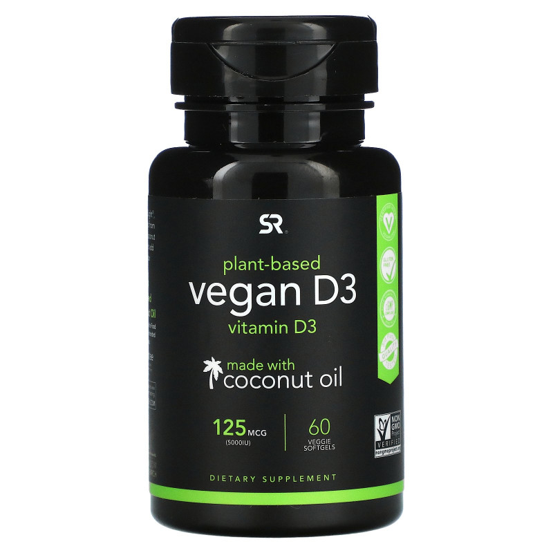 Sports Research, Vegan D3, 125 mcg, 60 Veggie Softgels