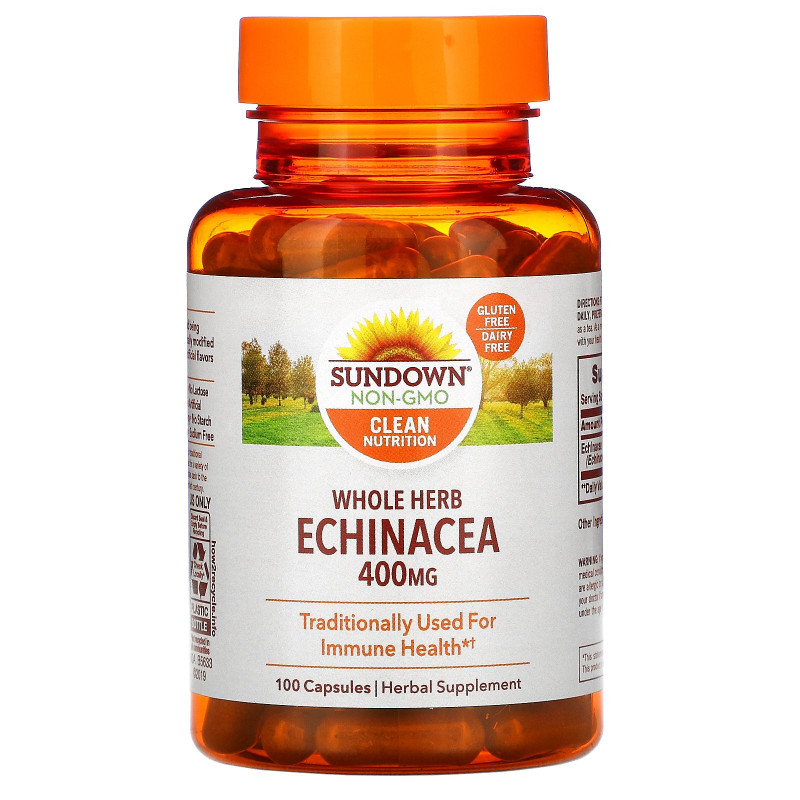 Sundown Naturals, Эхинацея, 400 мг, 100 капсул