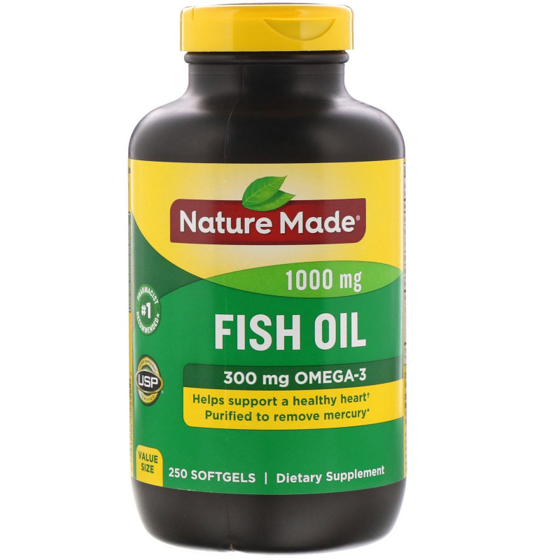 Nature Made, Fish Oil, 1,000 mg, 250 Softgels