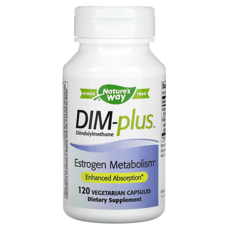 Nature's Way, DIM-plus, с формулой, улучшающей метаболизм эстрогенов, 120 капсул