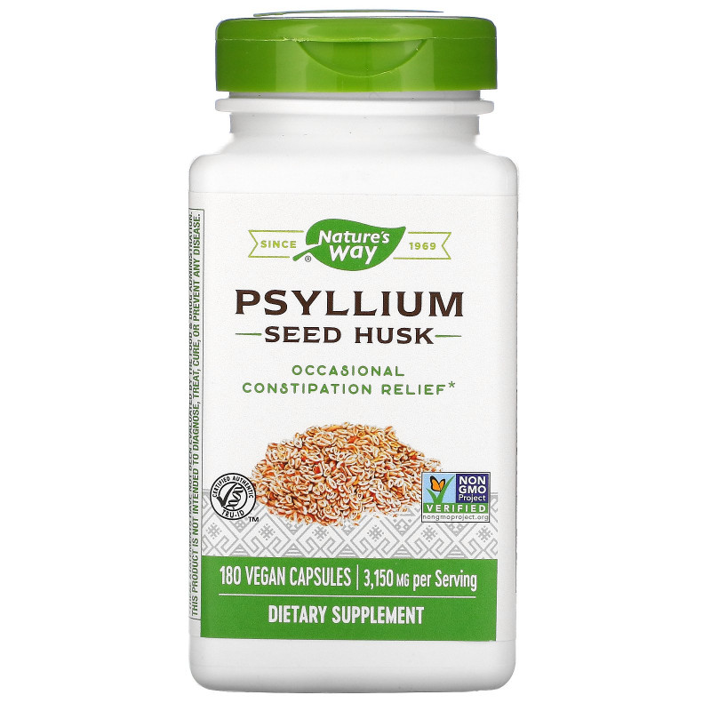 Nature's Way, Psyllium, Husks, 525 mg, 180 Vegetarian Capsules