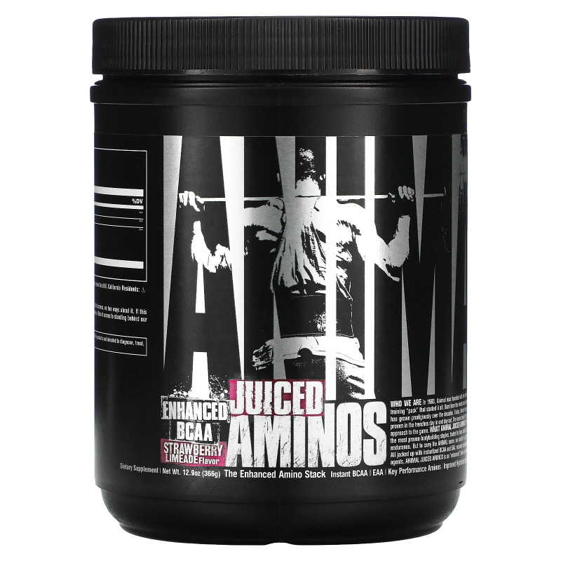 Universal Nutrition, Animal Juiced Aminos,  усовершенствованные аминокислоты с разветвленной цепью, клубника-лайм, 358 г