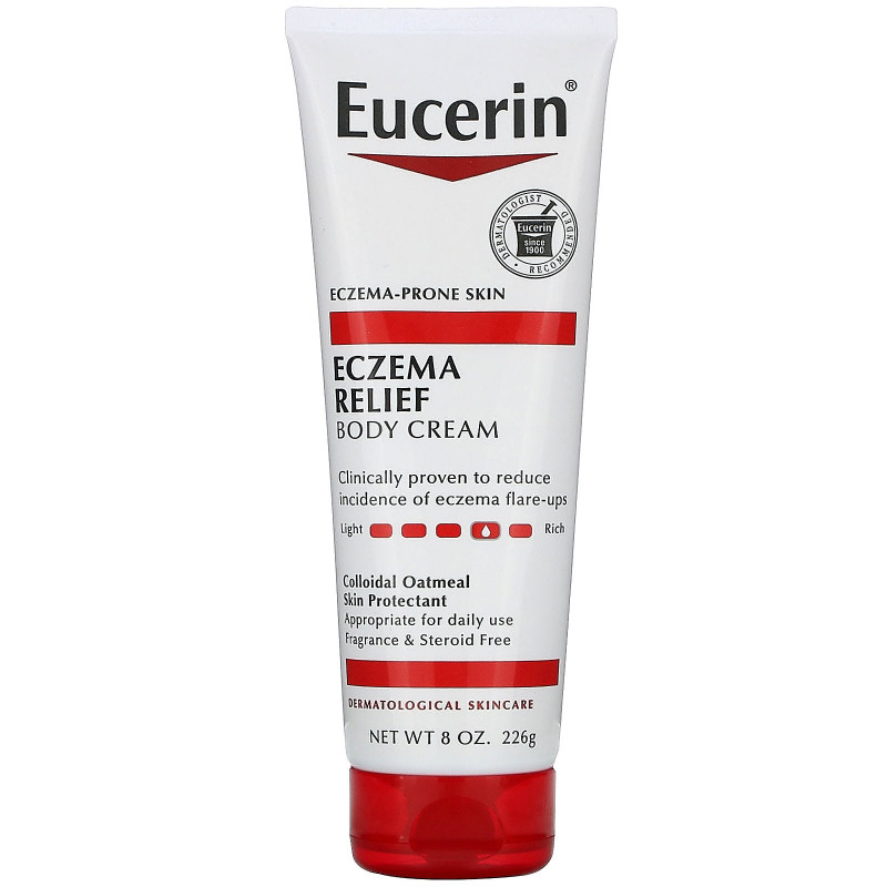 Eucerin, Крем для тела Eczema Relief, подходит для кожи, пораженной экземой, бе отдушек, 8,0 унц. (226 г)