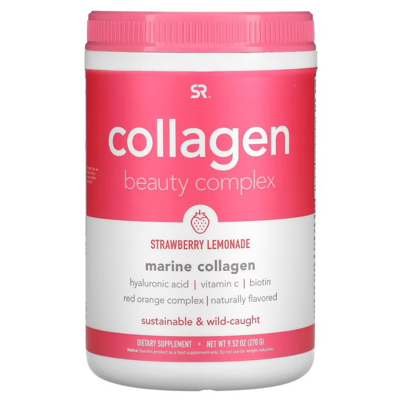 Sports Research, Collagen Beauty Complex, Marine Collagen, Strawberry Lemonade, 9.52 oz (270 g)