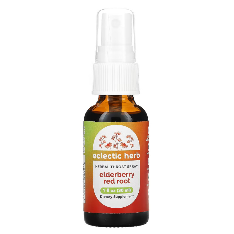 Eclectic Institute, Herbal Throat Spray, Elderberry Red Root, 1 fl oz (30 ml)