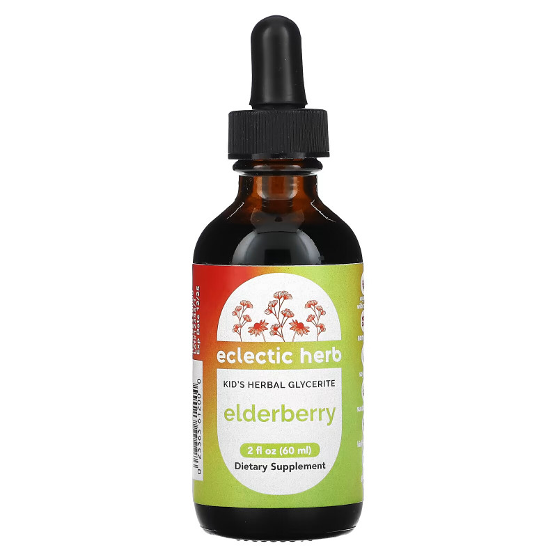 Eclectic Institute, Kid's Herbal Glycerite, Elderberry, 2 fl oz (60 ml)