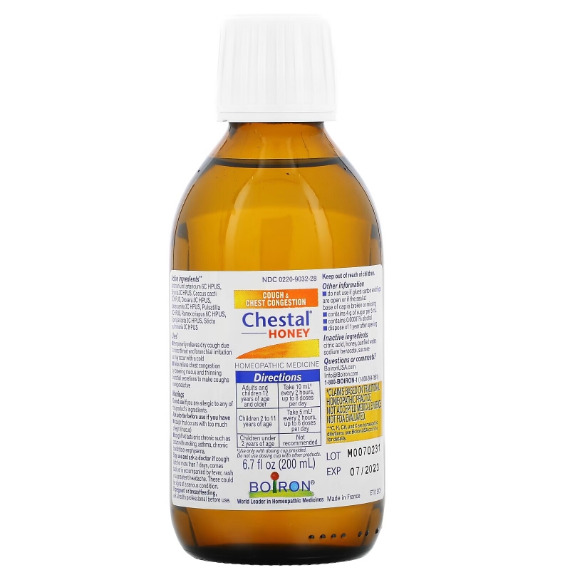 Boiron, Chestal Honey, Cough & Chest Congestion, 6.7 fl oz