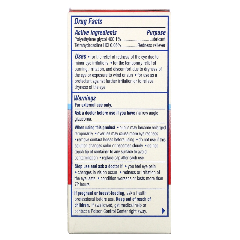 Visine, Red Eye, Hydrating Comfort, Lubricant/Redness Reliever Eye Drops, 1/2 fl oz (15 ml)