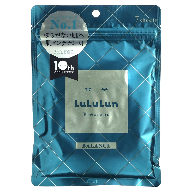 Lululun, Precious Balance, Beauty Sheet Mask, зеленая 4KS, 7 шт., 108 мл (3,65 жидк. Унции)