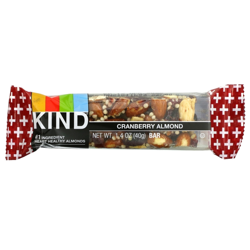 KIND Bars Kind Plus батончики с клюквой миндалем и антиоксидантами 12 батончиков по 14 унции (40 г) каждый