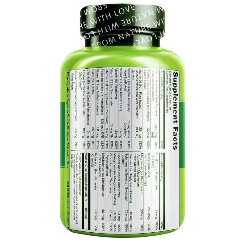 NATURELO Premium Supplements, Prenatal Multivitamin, 180 Vegetarian Capsules