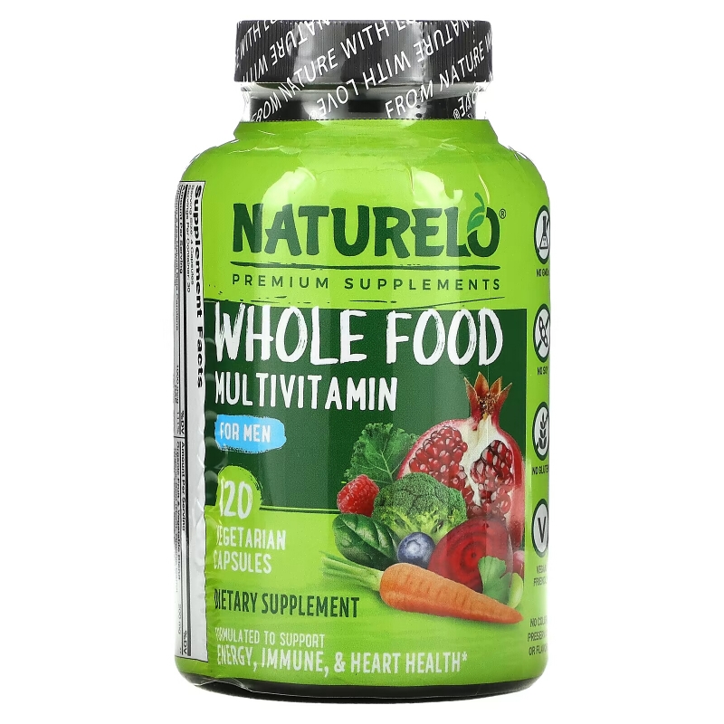 NATURELO, Whole Food Multivitamin for Men, 120 Vegetarian Capsules