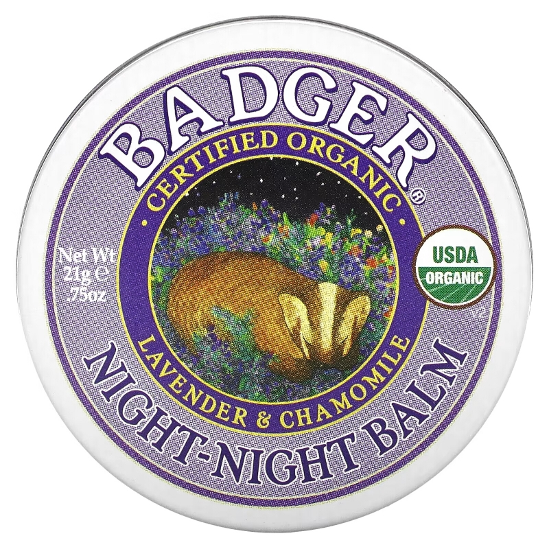 Badger Company Ночной бальзам с лавандой и ромашкой, для спокойного сна, 0.75 унций (21 г)