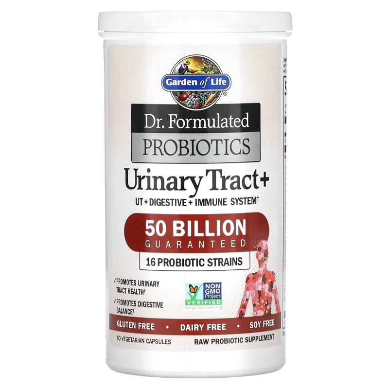 Garden of Life, Dr. Formulated Probiotics, Urinary Tract+, Shelf Stable, 60 Veggie Capsules