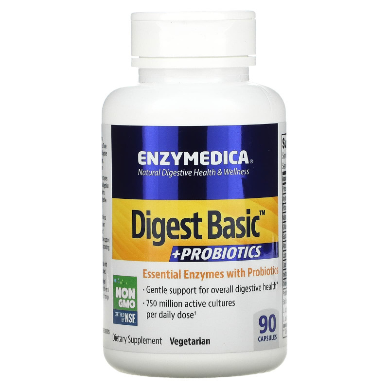 Enzymedica, Digest Basic + пробиотики, 90 капсул