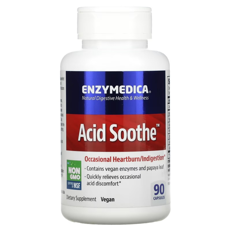 Enzymedica, Пищевая добавка Acid Soothe, 90 капсул