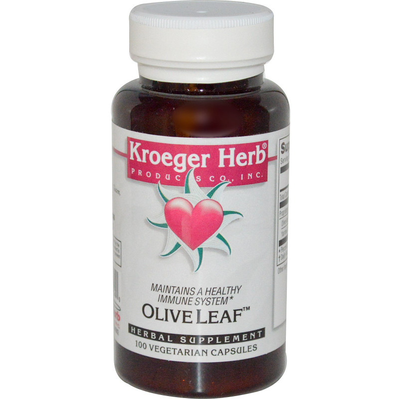 Kroeger Herb Co, Оливковые листья, 100 вегетарианских капсул