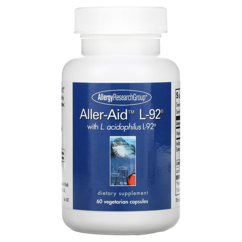 Allergy Research Group, Aller-Aid L-92 с L. Acidophilus L-92, 60 вегетарианских капсул