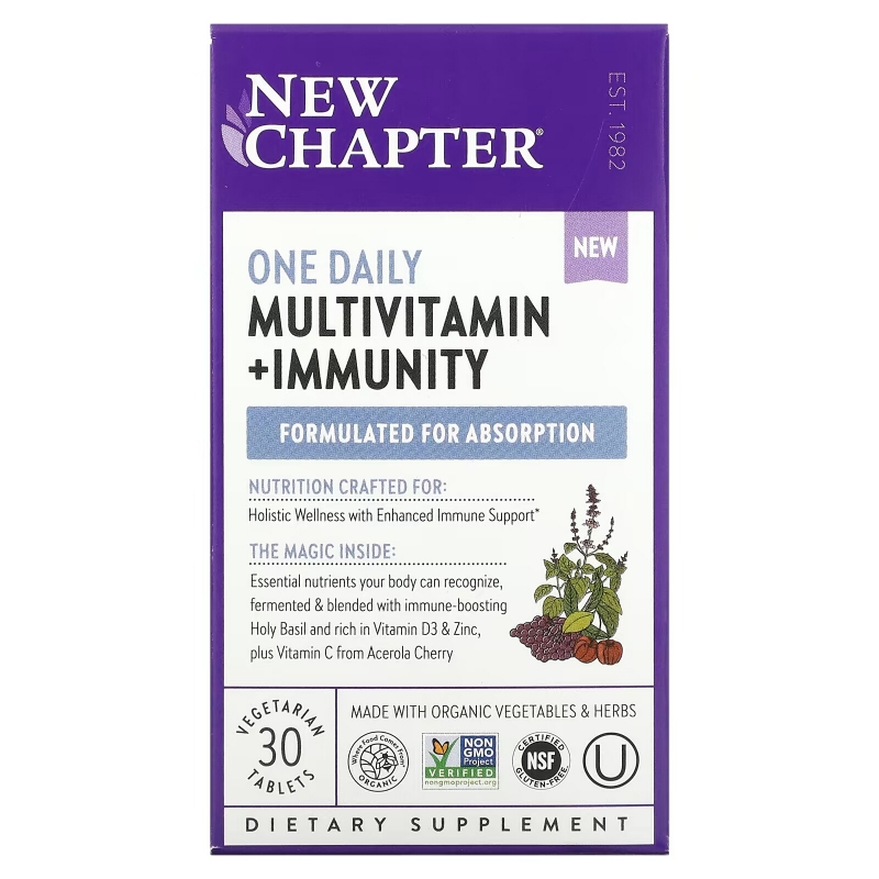 New Chapter, One Daily Multivitamin + Immunity, 30 Vegetarian Tablets