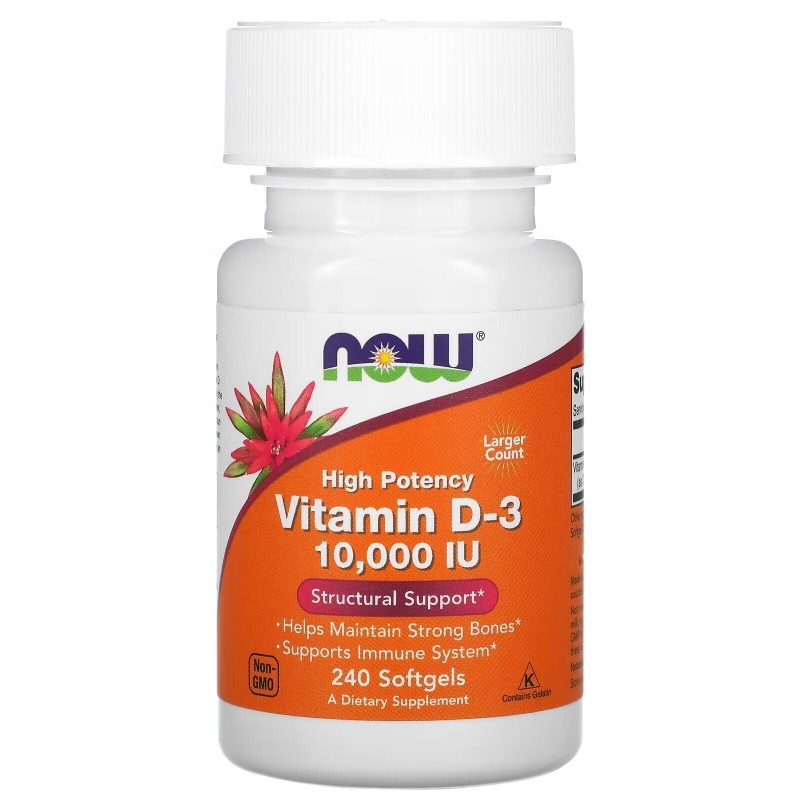 Now Foods, High Potency Vitamin D-3, 10,000 IU, 240 Softgels