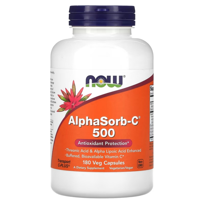 Now Foods, AlphaSorb-C 500, 180 вегетарианских капсул