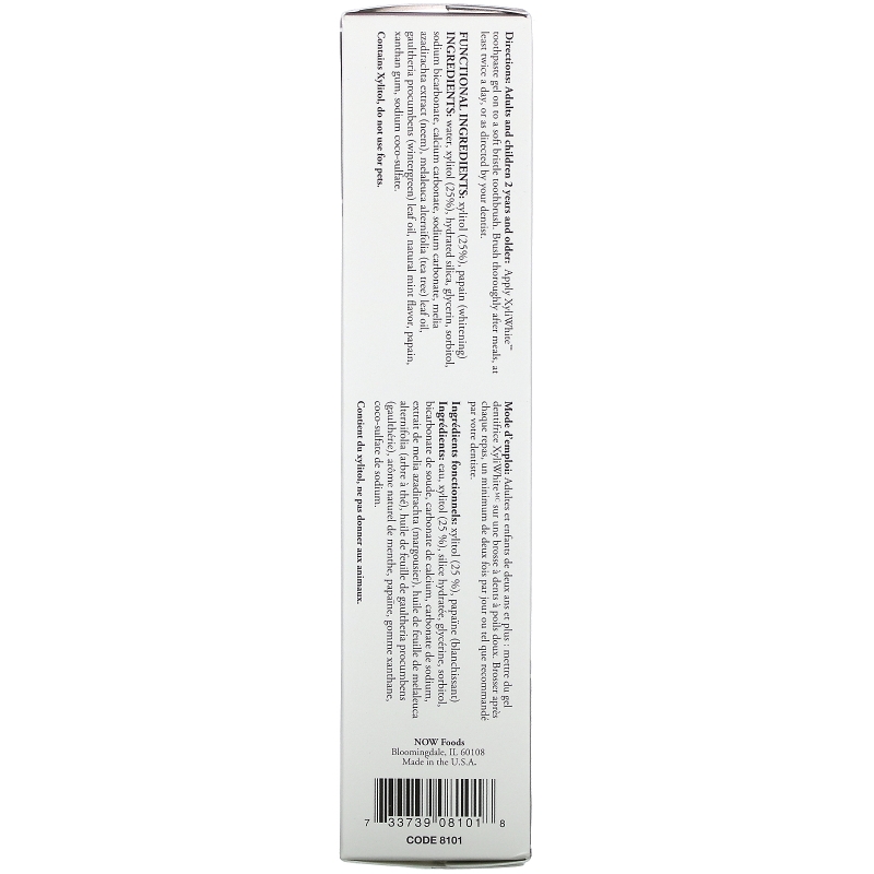 Now Foods Xyliwhite Toothpaste Gel Neem & Tea Tree w/ Mint Flavor 6.4 oz (181 g)