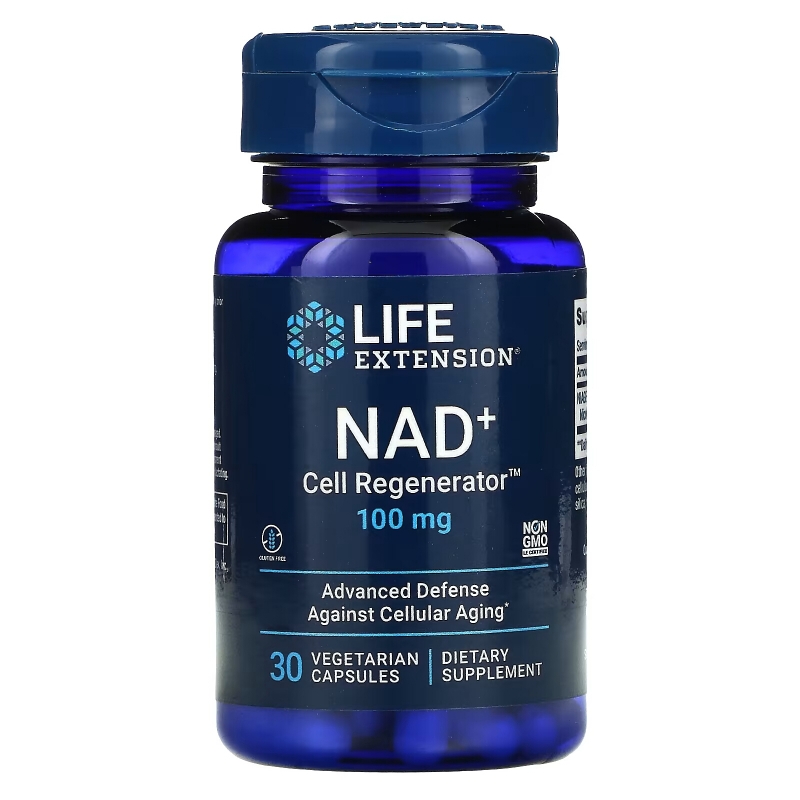 Life Extension, NAD+ Cell Regenerator, NIAGEN Nicotinamide Riboside, 100 mg, 30 Vegetarian Capsules