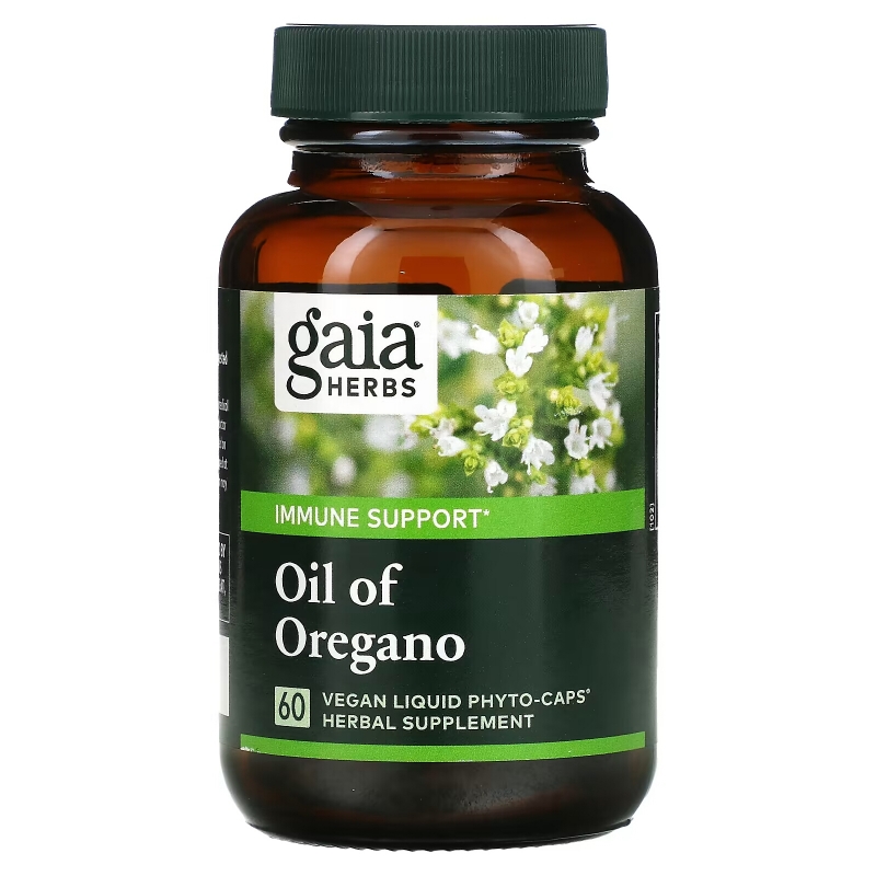 Gaia Herbs, Масло орегано, 60 вегетарианских жидких фито-капсул