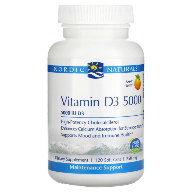 Nordic Naturals, Vitamin D3 5000, Orange, 5000 I.U., 120 Soft Gels