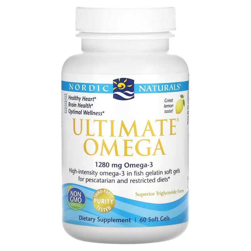 Nordic Naturals Ultimate Omega Great Lemon Taste 1000 mg 60 Count