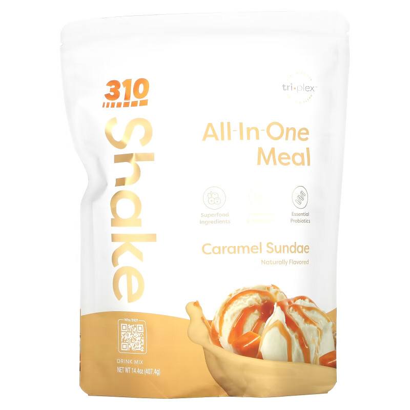 310 Nutrition, All-In-One Meal Shake, Caramel Sundae , 14.4 oz (407.4 g)