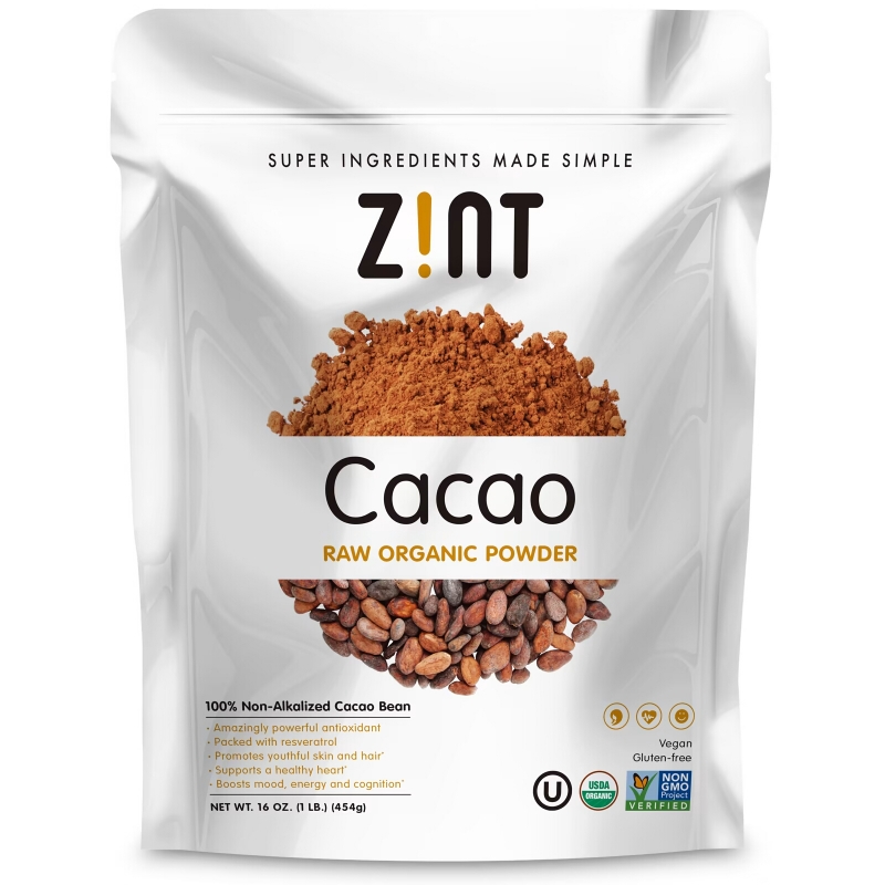 Zint, Raw Organic Cacao Powder, 16 oz (454 g)