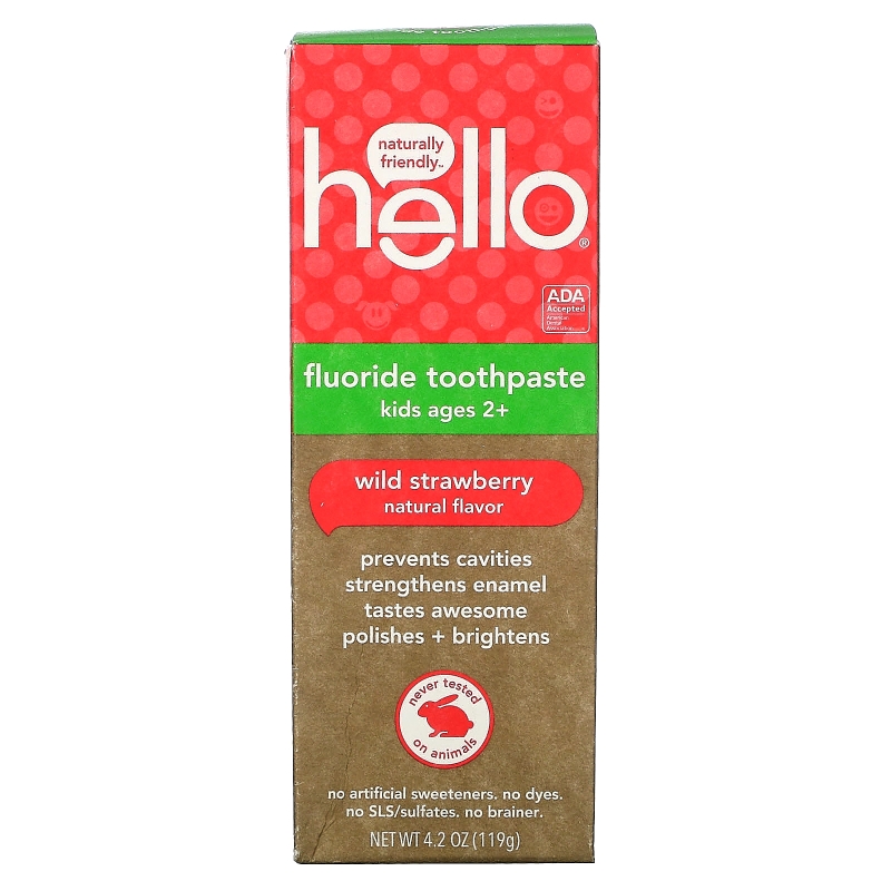 Hello, Kids, Fluoride Toothpaste, Wild Strawberry, 4.2 oz (119 g)