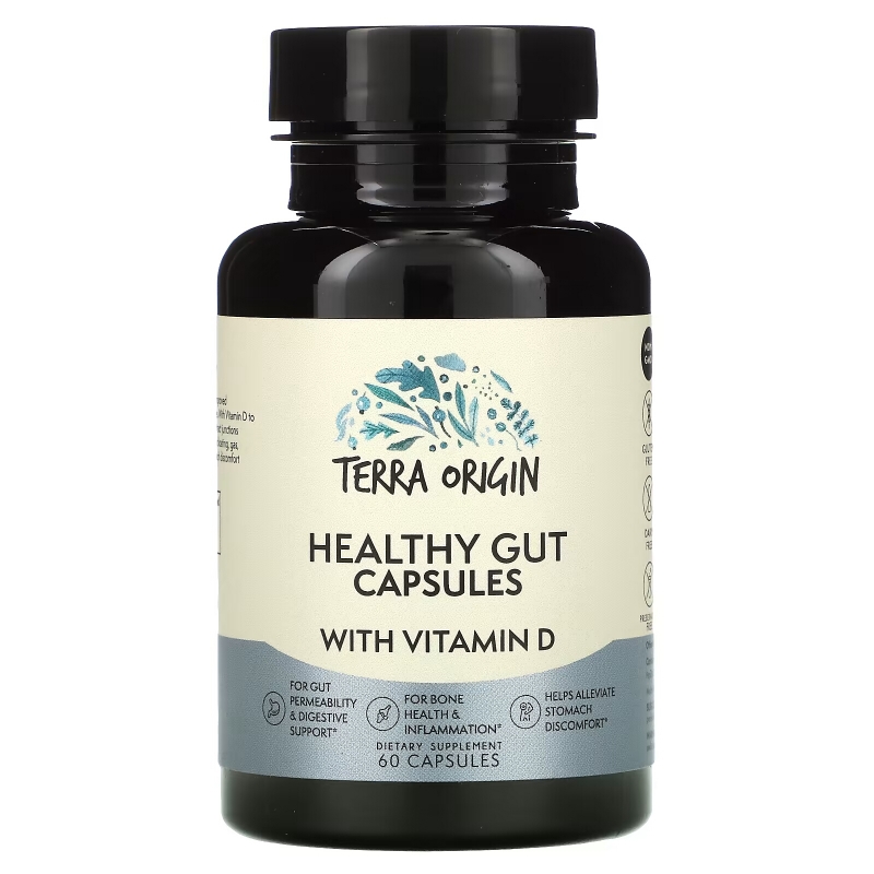 Terra Origin, Healthy Gut Capsules with Vitamin D, 60 Capsules