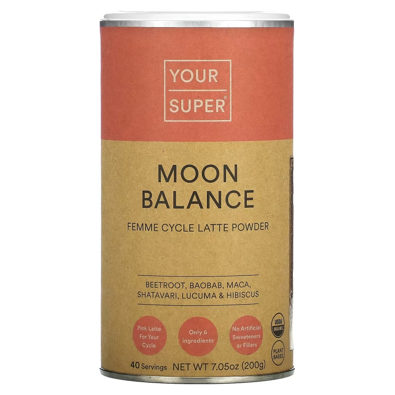 Your Super, Moon Balance, Femme Cycle Latte Powder, 7.05 oz (200 g)