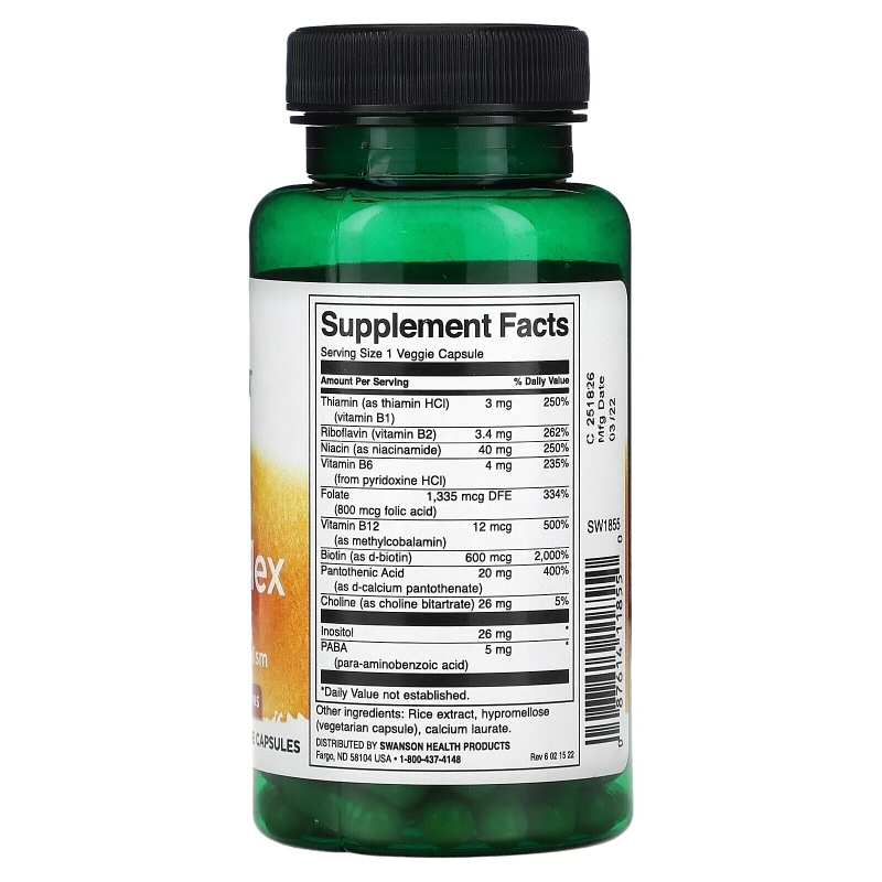 Swanson, Daily B-Complex, 100 Veggie Capsules