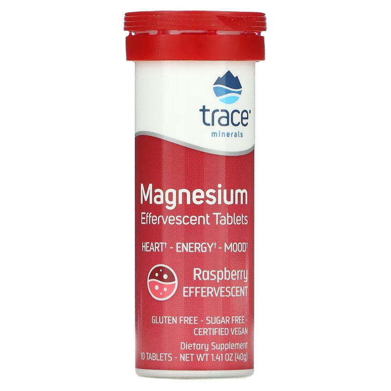 Trace Minerals Research, Magnesium Effervescent Tablets, Raspberry Flavor, 1.41 oz (40 g)