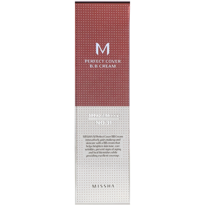 Missha, M Perfect Cover B.B Cream, No. 31 Золотисто Бежевый, 50 мл