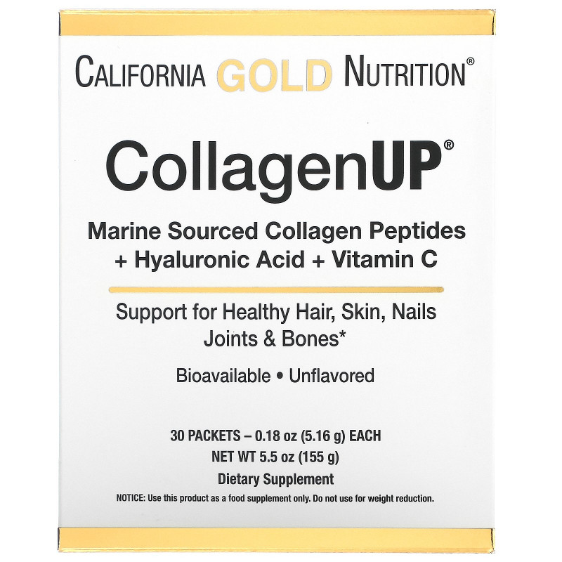 California Gold Nutrition, CollagenUp, без ароматизаторов, 30 пакетиков, 0,18 унции (5,15 г) каждый