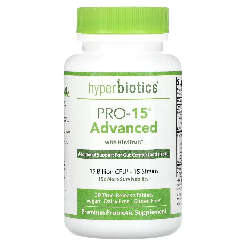 Hyperbiotics, Pro-15, Advanced Strength, 15 Billion CFU, 30 Time-Release Tablets