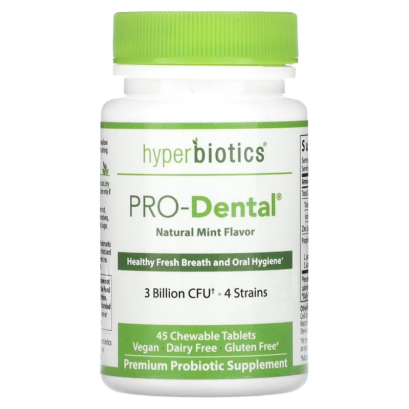 Hyperbiotics, PRO-Dental, Natural Mint Flavor, 45 Chewable Tablets